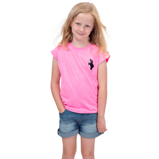 Girls Short Sleeve T-Shirt - Neon Pink
