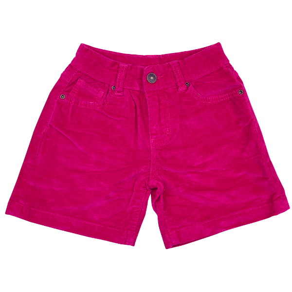 Girls Corduroy Cuffed Shorts - Hot Pink
