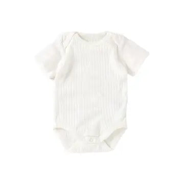 Baby Onesie Organic - Ribbed Soft White